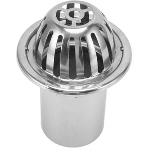 Dome Floor Drain Cover, Roof Floor Drain Stainless Steel Non Blocking Balcony Outdoor Rain Bucket Drainage Parts (4inch)