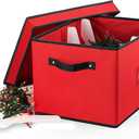 ZOBER Christmas Light Storage Reels - Christmas Light Organizer with 4 Plastic Wheels - Fits 200 Mini Lights Per Spool, Lights Storage - Strong & Durable Material - Stitched Reinforced Handles - Red