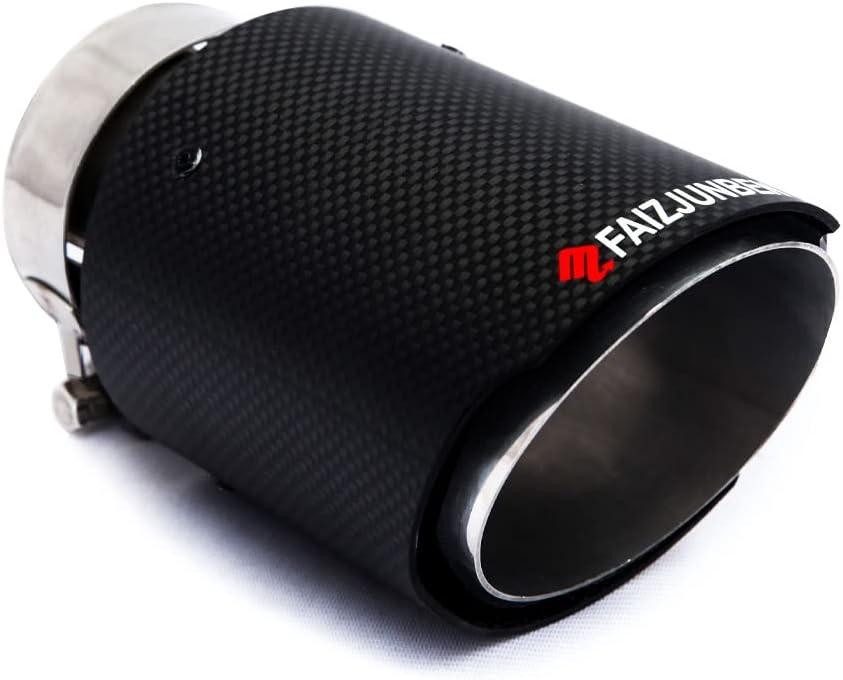 3" Intake Matte Carbon Fiber and Stainless Steel Auto Tailpipe 4.0" Outlet Auto Carbon Fiber Exhaust Tip