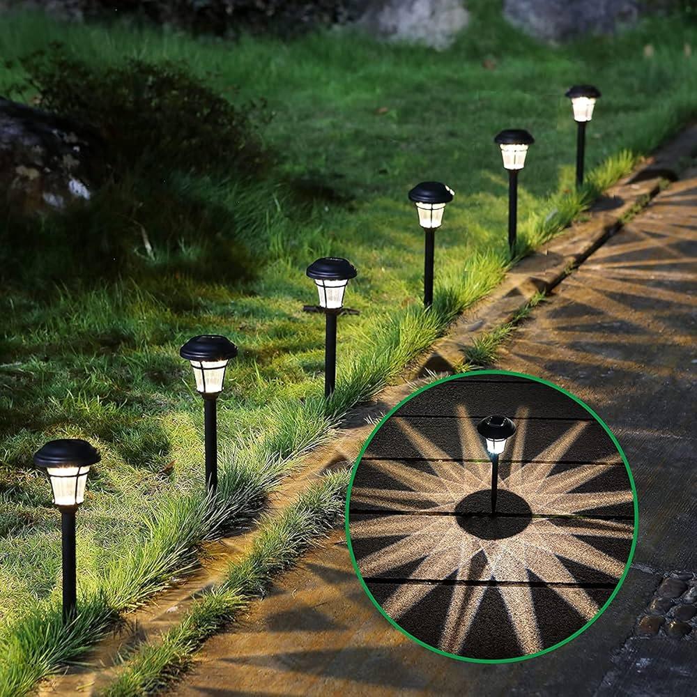 MAGGIFT 8 Pack Outdoor Solar Lights - Waterproof, Solar Pathway & Garden Lights for Yard & Patio, Solar Powered for Driveway