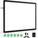 A2 Light Pad (25.2" x 18.4"), Large Magnetic Bright Light Box for tracing,6 Levels Dimming/3 Color,Physical Buttons,Light Board for Diamond Painting,Light Table for Drawing, Sketching