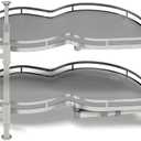 Blind Corner Cabinet Pull Out Organizer, Soft Close Swing Right Pull Out Cabinet Organizer 30inch, Corner Cabinet Lazy Susan for Blind Shelf, 2 Tiers Tray, Adjustable Height