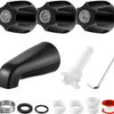 Enhon 3 Handle Shower Faucet Set Compatible with Pfister Verve Bath Tub Tool, Shower Knob and Bathtub Faucet Fits 1/2'', 3/4'' IPS Connection With 4 in 1 Spout Adapter Assembly Tool(Matte Black)