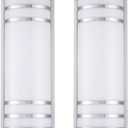 Doraimi Lighting 2 Pack LED 12W-3000K 16" Half Cylinder Wall Sconce Mounted Light Fixture with Brushed Nickel Finish for Home Decor Bathroom Bedroom Hallway