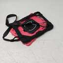 Case for iPad 10th Generation 10.9 Inch/iPad 11 Inch (A16) 2025 11 Inch,10th Generation Case with 360 Rotating Stand Screen Protector,Heavy Duty Shockproof Cover for iPad10th,Black Pink