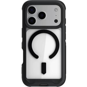 Ghostek Atomic Slim iPhone 17 Pro Case, Compatible with Apple MagSafe Accessories, Aluminum Metal Bumper, Shockproof Drop Protection (6.3 Inch, Black)