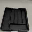 Lifewit Expandable Silverware Organizer, Plastic Utensil Tray for Kitchen Drawer, BPA Free Flatware Cutlery Holder, Space-Saving Storage for Spoons Forks Knives, 8.5-14 x 12 x 1.5 inch, Black