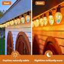 Outdoor String Lights, 100FT 42 LED Iridescent Holographic Bulbs, Waterproof Patio Lights with Remote Control, Shatterproof Connectable Lights for Backyard, Porch, Garden, and Party