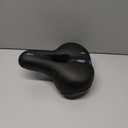 Comfortable Bike Seat, Bike Saddle with Memory Foam Padded, Wide Bicycle Seat with Dual Shock Absorbing and Night Reflective Strips for Men Women (Black+Blue(9.7"L x 8"W x 3.7"H))