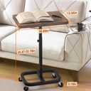 Adjustable Height Mobile TV Tray Table with Wheels, Portable Rolling Desk, and Laptop Table for Eating on Couch or Sofa, Featuring Upgraded Alloy Steel Support and a Sturdy Quadrilateral Base
