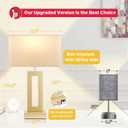 Seealle Bedroom Table Lamps Set of 2 - Touch Bedside Lamps with USB C+A, 3 Way Dimmable Gold Lamp for Nightstand, Modern Night Stands Lamps for Living Room End Tables Desk Bed Side Study Room(16.4n)