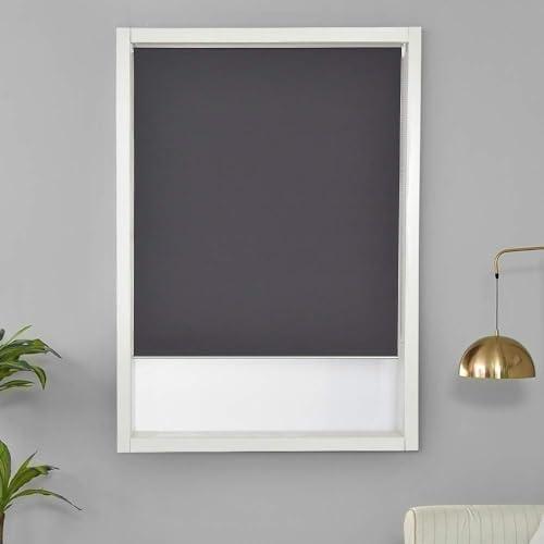ALLBRIGHT Classic 100% Blackout Roller Shades, Window Blinds with Thermal Insulated, UV Protection Fabric, Vinyl Roller Blinds for Home/Bedroom/Door, Easy to Install