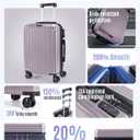 LIGHT FLIGHT Carry On Luggage 22x14x9 Airline Approved, Durable Hard Shell Carry On Suitcases with Wheels, Expandable Hardside Lightweight Travel Luggage with TSA Lock 20 Inch Carry on, Rose Purple