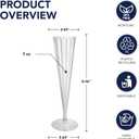 Party Essentials 50Count Deluxe/Elegance Twopiece Hard Plastic 5 oz Champagne Flutes, Clear
