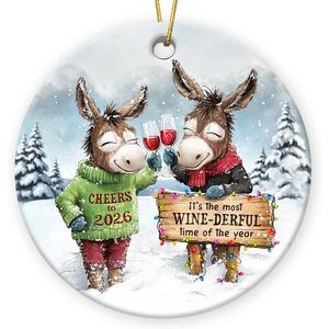 Funny Christmas Ornaments 2025 - It's The Most Wonderful Time of The Year Ceramic Ornaments, White Elephant Gifts for Adults Funny Present Exchange for Friends, Coworkers, Family