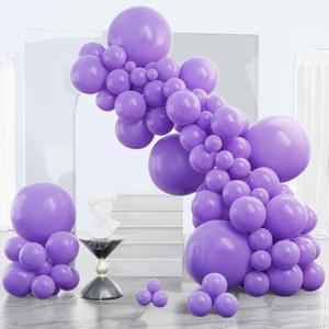 PartyWoo Purple Balloons 140 pcs Different Sizes of 18 12 10 5 Inch Light Purple Lavender Lilac Balloon Arch Kit Garland for Graduation Baby Shower Halloween Birthday Party Decorations Purple-Y15