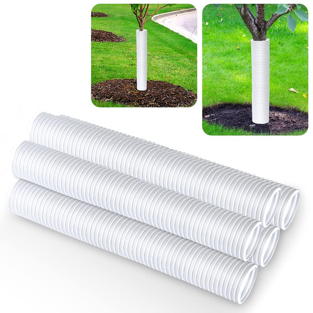 Corrugated Tree Guards, 5pcs Rigid PP Tree Trunk Protectors, Tree Bark Protector Sleeve Plant Guard Tube Wraps to Protect Bark, Tree Seedlings Tubes, Saplings Plants from Deer,Rodents, Mowers,Trimmers