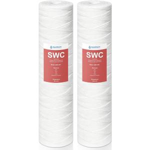 5 Micron 4.5" x 20" String Wound Sediment Water Filter, 2-Pack