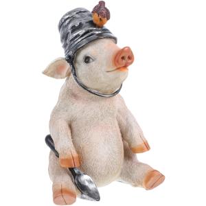 Decorative Lights Garden Landscape Ornament Pig Statue Ornament Garden Adornment Courtyard Resin Adorn Resin Statue Pig Statue Adorn Craft Ornament Adornment