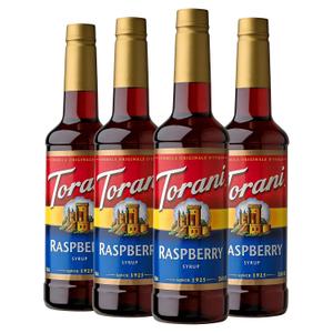 Torani Raspberry Flavored Drink Syrup, 25.4 fl oz, 4 Pack, BB 08-11-28