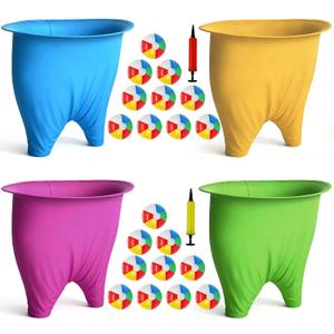 Granny Pants Yard Game, Granny Pants Outdoor Game with 4PCS Granny Pants, 20 Bouncy Balls & 2 Pump, Granny Pants Game for Family Reunions, BBQ Parties, Field Day Fun & Group Challenges