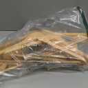 HOUSE DAY Wide Shoulder Wooden Hangers, Suit Hangers with Non Slip Pants Bar, Smooth Finish 360° Swivel Hook HighGrade Solid Wood Coat Hangers for Dress, Jacket, Heavy Clothes Hanger 6 Pack (Natural)