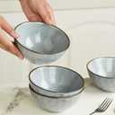 famiware Cereal Bowls Set of 6, Ocean Round 6" Soup Bowls, 23oz Rice Serving Bowl Oatmeal Bowls, Reactive Glaze Kitchen Bowl Set, Microwave and Dishwasher Safe, Scratch Resistant, Blue