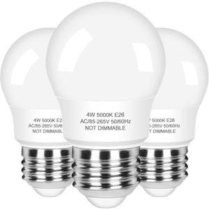 Brightever 3-Pack A15 Refrigerator Light Bulb 40W Equivalent, 120V Fridge Waterproof LED Bulbs 4W Daylight White 5000K, E26 Base Freezer Home Lighting, Non-dimmable