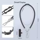 2 x Phone Wrist Strap - Universal Multi-functional Polyester Woven Wristband For Mobile Phones, with Two Tether Tabs and One Leather Buckles (Dark grey)