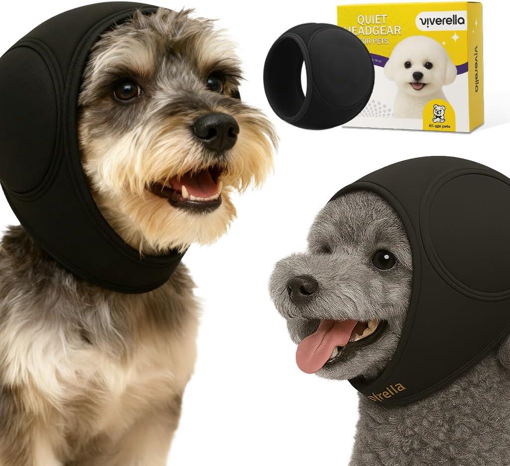 No Flap Ear Wraps for Dogs  Dog Headphones Calming Hoodie for Quiet Ears for Dogs, Dog Noise Protection Snood, Stress & Anxiety Relief, Soft Cotton Ear Muffs for Thunder & Fireworks, Small Size (Small(Head Circle:10"-15"))