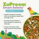 ZuPreem Smart Selects Pellets & Seed Blend, Daily Food for Cockatiel, Lovebird, Quaker, Conure, Lorikeet, Core Nutrition Food for Medium Birds, Essential Vitamins, Conure Feed (M, 2.5 lbs) (2.5 Pound (Pack of 1))