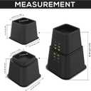 Utopia Bedding - Adjustable Bed Risers 3, 5, 8 Inch  Heavy Duty Furniture Riser Set of 4 for Beds, Couch & Desk  Under Bed Storage & Dorm Room Essential  Supports Up to 1,300 lbs  Black