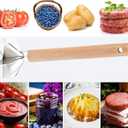 304 Stainless Steel Meat Chopper,6 Blade Ground Beef Masher with Wooden Handle, 11 Inch Potato Masher, Metal Meat Masher for Kitchen