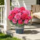 Geraniums Artificial Flowers for Outdoors, 2 Pack Potted Plants Faux Geraniums Bush Artificial Topiaries Realistic UV Resistant Fake Flowers Greenery for Outside Gardens Porch Patio Yard Indoor, Mix