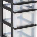 Office Depot Medium Plastic Storage Cart, 4 Drawers, 26 7/16in.H x 12 1/16in.W x 14 1/4in.D, Black, 116813