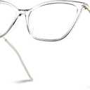 VISOONE Oversized Cat Eye Blue Light Blocking Glasses for Women Large Cute Lightweight Eyeglasses Metal Frame Calina (Clear)