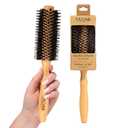 Tada Natural Beauty Round Brush for Blow Out Bamboo Hair Brush l Detangling Brush for Women, Men, and Kids (Boar round brush)