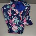 M2C Girls Outdoor Waterproof Floral Fleece Lined Windproof Jacket 6/ 7 Navy