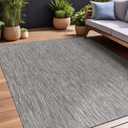 Beverly Rug Indoor Outdoor Rug 8x10, Washable Outside Carpet for Patio, Deck, Porch, Solid Modern Area Rug, Water Resistant, Silver Gray