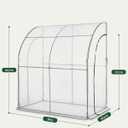 Lean to Greenhouse Outdoor Walk in Warm Garden House 79"x39"x83" Reinforced Wall Greenhouses with 2 Roll-Up Zipper Doors for Plants, Large