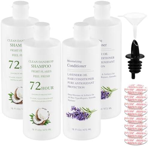 58 Oz Leak-Proof Empty Shampoo Containers Bottles for Cruise: Reusable Funnels for Cruise Ships, Travel, Events, Concerts, Beach