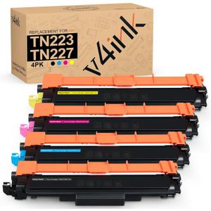 TN227 High Yield Toner Cartridge 4 Pack Replacement for Brother TN-227 TN223 TN 227BK 227C 227M 227Y Toner for Brother HL L3210CW L3270CDW L3290CDW L3230CDW MFC L3770CDW L3710CW L3750CDW Printers