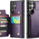 Vinich for Samsung Galaxy S25 Ultra Wallet Case with Card Holder, RFID Blocking Credit Slots Kickstand Shockproof Phone Cover Fit for Galaxy S25 Ultra 6.9" Purple