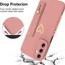 Fiyart Designed for Samsung Galaxy A15 5G Case with Phone Stand Holder Cute Love Hearts Protective Camera Protection Cover with Wrist Strap for Women Girls for Galaxy A15 5G 6.5"-Pink