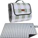 Extra Large Picnic Blanket 80''x 80'' Waterproof Foldable Picnic Mat for Beach, 5-Layer Outdoor Blanket for 6 to 8 Adults,Camping Grass Lawn Park Accessories Couple Park Wedding Registry(Green)