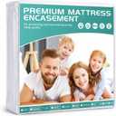 No Pilling Full Mattress Protector Cover 54"x75" Zippered and Waterproof Fits 9-12" Deep, Skin-Friendly Urine-Proof Stain Resistant Breathable Soft