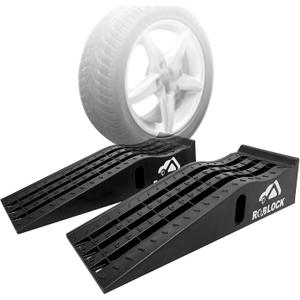 ROBLOCK Heavy Duty Low Profile Car Ramps for Oil Changes, Portable Car Ramps for Low Cars High Lift and Jack Support, Vehicle Ramps for Garage, 35.63''x12''x8.07'', G.V.W 13000 LBS, 2 PCS