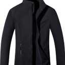 MAGCOMSEN Women's Fleece Jacket Zip Up Coat Lightweight Soft Warm Long Sleeve Jackets with Pockets for Winter (Small, Black)