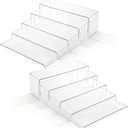 Aminigram Large Acrylic Display Risers, 2 Set - 10 Pack Collectibles Display Shelf, Acrylic Risers Display Stands for Show Figures, Cupcake, Perfume, Jewelry, Toys(12.4L~12L~11.6L~11.2L~10.8L)