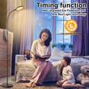 LED Floor Lamp, 12W/1000LM Reading Light, 3 Color Temperatures Bright Modern Tall Lamp, Adjustable Gooseneck Standing Lamp with Remote & Touch Control for Living Room, Bedroom, Office, Black